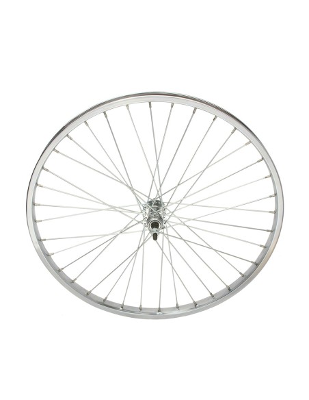 26 x 1.75 Steel Free Wheel 36 Spoke 12g UCP 3/8 Axle Single Wall Chrome.